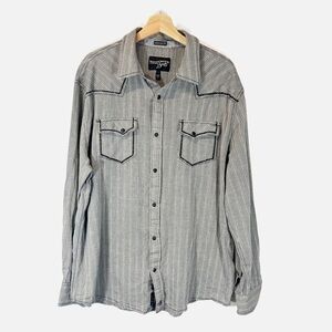 MoonShine Spirit by Brad Paisley Striped Western Snap Front Shirt Mens Size XXL